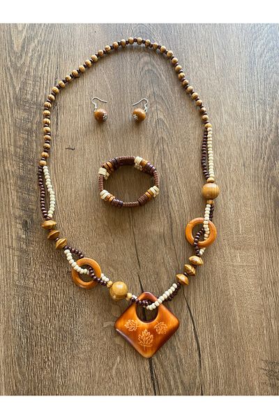 Store Wooden Beads Handmade Boho Style Jewelry Set