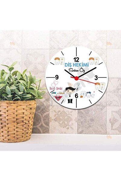 Hediyelen Diş Hekimi Erkek Figür Duvar Saati