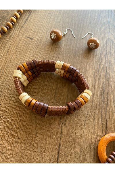 Store Wooden Beads Handmade Boho Style Jewelry Set