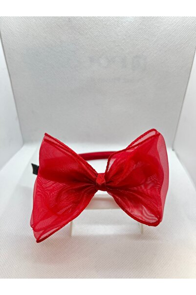 Çınar Aksesuar Coroană roșie din șifon - Coroană de maternitate și maternitate - Fundă mare