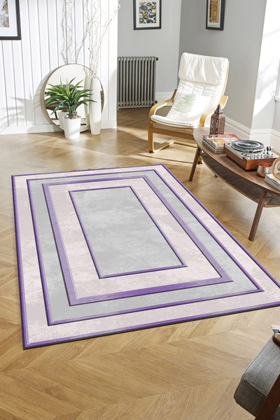 Pamuklife Halı Kaymaz Deri Taban Yıkanabilir Halı PL5417 Mor