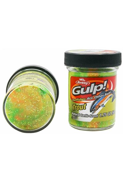 BERKLEY Gulp Trout Naturel Garlic Scent Simli Alabalık Hamuru Rainbow Candy