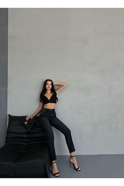 BPF Anthracite High Waist Slim Jeans