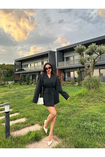 Bella Breeze Jachetă blazer cu cravată cu design oversize pentru femei