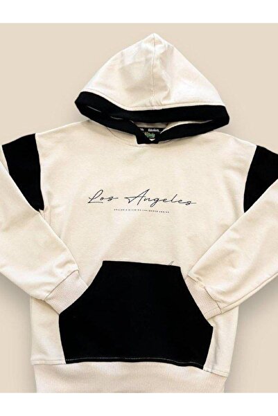 Zekids Hanorac din bumbac scris Los Angeles cu glugă pentru băiat