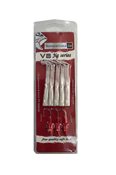Osaka NaniwaOsakaShi V8 Jig Series 10cm 10gr Silikon Yem (3+5) Red Head