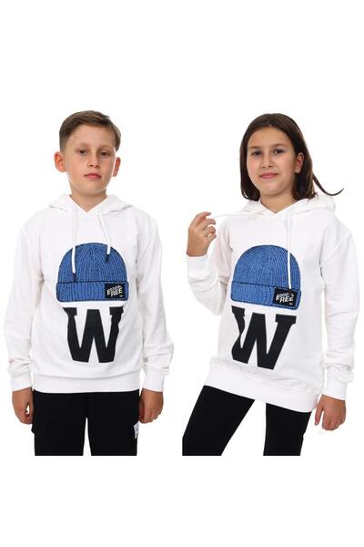 EKKO Hanorac cu glugă cu imprimeu și brodat pentru copii