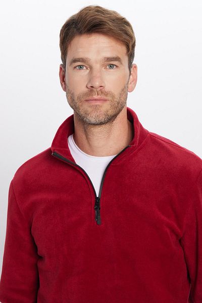 Tudors Φούτερ Unisex Standard Fit Anti-pilling, χωρίς κρύο Claret Stand γιακά Fleece φούτερ