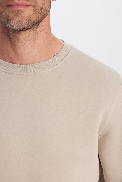 Tudors Φούτερ Unisex Oversize Wide Cut βαμβακερή απαλή υφή Fleece Basic Stone Color Crew Neck Φούτερ