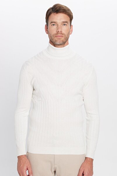Tudors Ανδρικό πουλόβερ με στενό κόψιμο με λεπτή εφαρμογή με πλήρες ζιβάγκο με πλεκτό σχέδιο