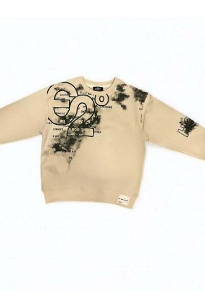 Zekids Hanorac cu model Batik cu detaliu text pentru băiat