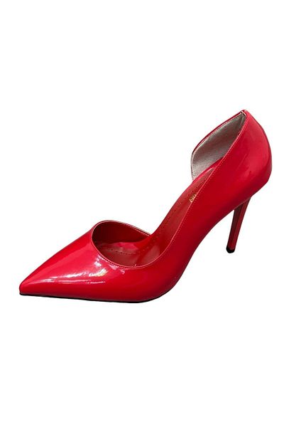 ERVANIN BUTİĞİ Red Patent Leather (Lily) Women's Stiletto