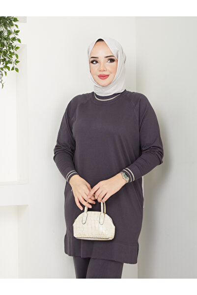 MODAMÜNASİP Υπέροχο Μερσεριζέ Αντιπιλιστικό Άνετο και Κομψό Σετ Δύο Τεμαχίων