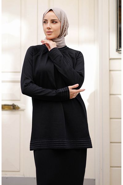 Pamuk Butik Γυναικείο Σετ Πλεκτό Mercerized Πλισέ Διπλό