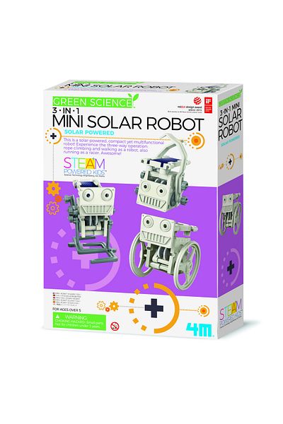 4M Mini Solar Robot 3 in 1 Construction Kit, Green Science