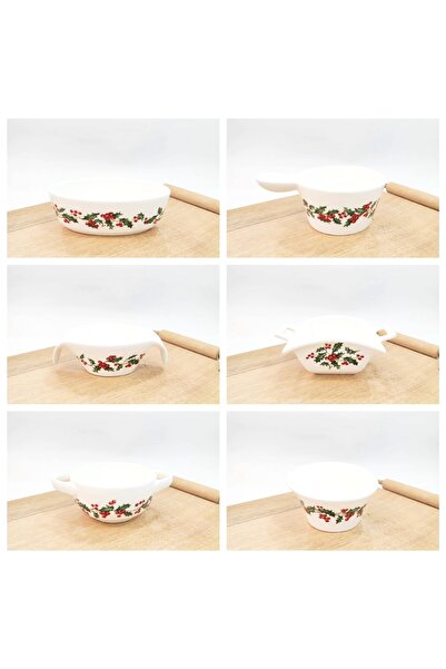 Mimoza Porselen Kokina desenli mini çerezlik kase 6'lı takım