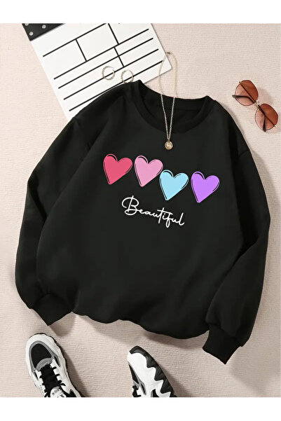 HOFFNUNG Hanorac confortabil cu mânecă lungă cu imprimeu, toamnă/iarnă