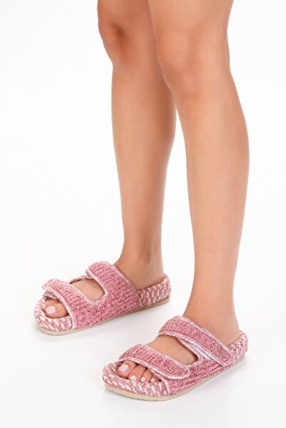 OZYO Çinta pembe beyaz ev terliği