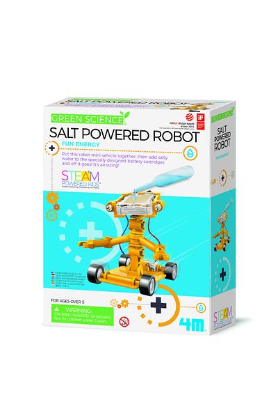 4M Salt-powered Robot Construction Kit, Green Science