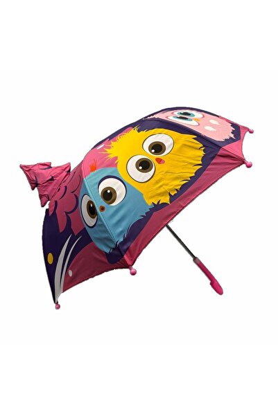 Genel Markalar Baykuş Karakter Figürlü 3 Boyutlu Çocuk Şemsiye