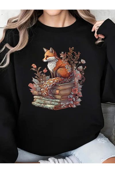 Pink Sky Printed Long Sleeve Comfortable Crew Neck Sweatshirt, Fall/Winter