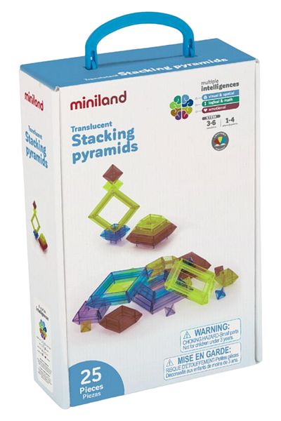 Miniland Construction Game With Translucent Pyramid Pieces