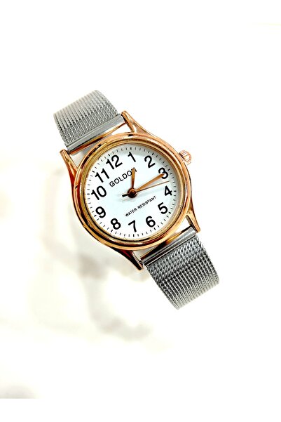 GOLDON vintage model hasır kordon kadın kol saati