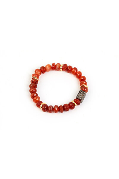 CAPRA DESIGN Akik Taşlı ve Elmas Detaylı Bileklik