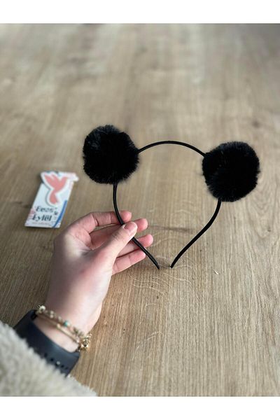 Buse&Eylül Bebe Black Pompom Girl's Crown