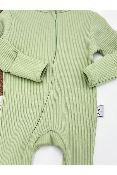 Ege Bebek 3-6-9-12 Months Baby Romper - Seasonal Jumpsuit with Fittings, Zipper and Gloves