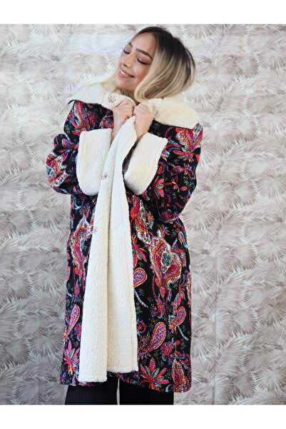 Su Koleksiyon Masal Palto - Tasarım Palto - Peluş Palto