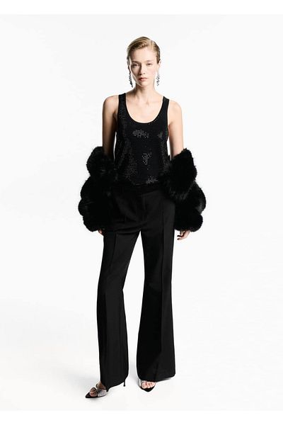 MANGO Woman Strass Detailed Knitwear Blouse