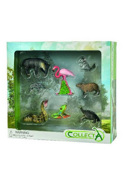 Collecta Σετ 8 ειδωλίων άγριας ζωής ζωγραφισμένων στο χέρι