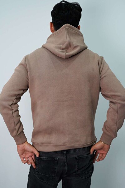 EydaMoon Чоловічий світшот з капюшоном, 3 нитки - кишеня-кенгуру, бавовняна та пухнаста тканина