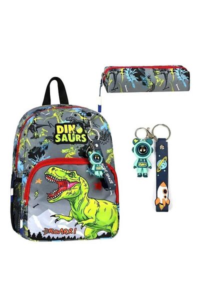 Dadacuq Set de două genți de grădiniță pentru băieți cu imprimeu „DINOZAURI”