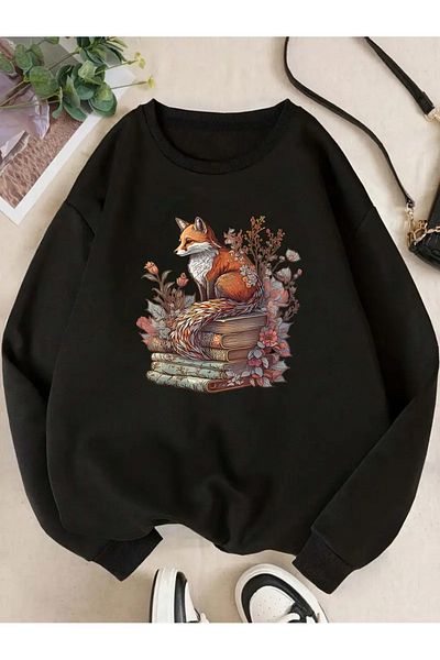 Pink Sky Printed Long Sleeve Comfortable Crew Neck Sweatshirt, Fall/Winter