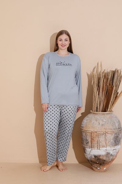 SEBOTEKS Σετ γυναικείες πιτζάμες με απαλή υφή Milan Fabric Plus Size 11700