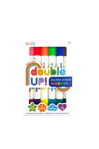 Ooly Carioci duble lavabile Double Up! - set de 6 carioci, 12 culori