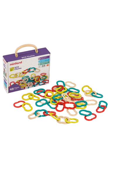 Miniland Εκπαιδευτικό παιχνίδι δεξιοτήτων και αλληλουχίας με ECO συνδέσμους