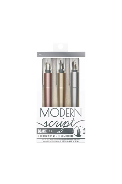 Ooly Set stilouri si carnet Modern Script - set de 4