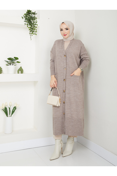 MODAMÜNASİP Υπέροχη μαλακή και ελαφριά πλεκτή ζακέτα με μανίκια νυχτερίδας