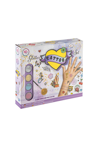 GRAFİX Set tatuaje temporare cu sabloane si sclipici pentru copii, Grafix