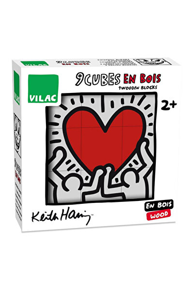 Vilac Puzzle 9 cuburi lemn, Keith Haring