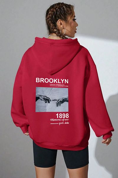 ciwi&life Унисекс суитшърт с червен мотив от Бруклин Ел 1898