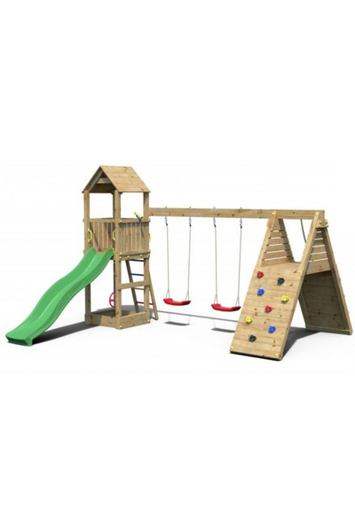 Fungoo Fleppi Dřevěné hřiště se 2 houpačkami a prolézačkou 04630 ks