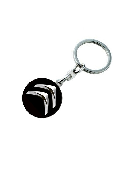 GARDENAUTO Citroen Logo Metal Automobile Keychain - Drop Printed