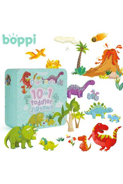 Evelise Puzzle progresiv Toddler 10 in 1, Boppi - Dinozauri