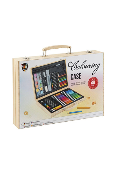 GRAFİX Cutie de lemn cu accesorii pentru desen și pictură, 86 de piese