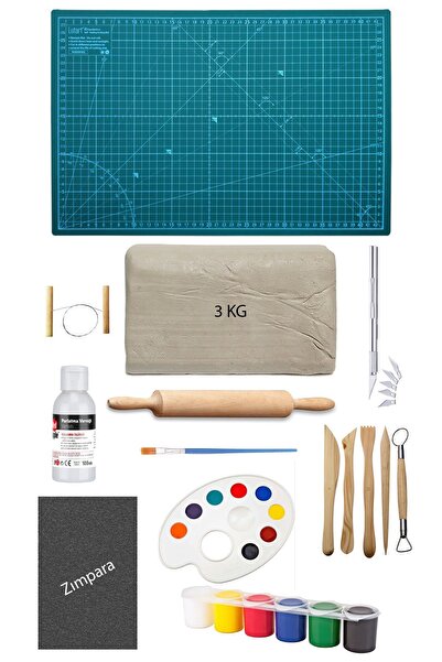 ACUTO 3 كجم من لب السيراميك الأبيض - طقم قطع مزدوج الجوانب مقاس A3 من الأكريليك مقاس 6 × 15 مل