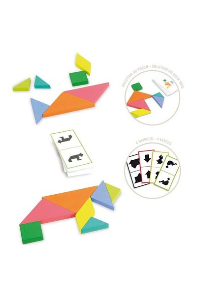 Vilac Tangram dublu 4 grade de dificultate si 100 de provocari
